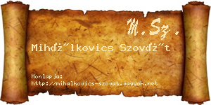 Mihálkovics Szovát névjegykártya